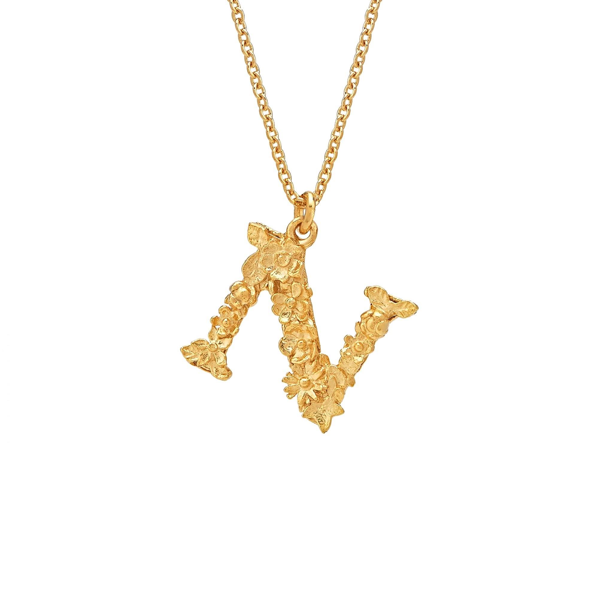 Alex Monroe Jewellery Alex Monroe Floral Letter N Necklace