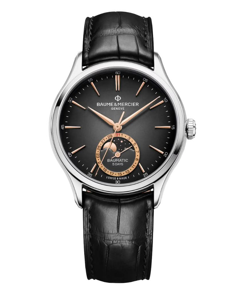 Baume et Mercier Luxury Watches Baume et Mercier Clifton Automatic Moon Phase Date Watch 10758