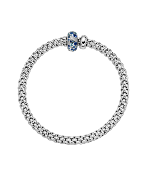 FOPE Designer Jewellery Flex'it bracelet with diamonds and blue sapphires