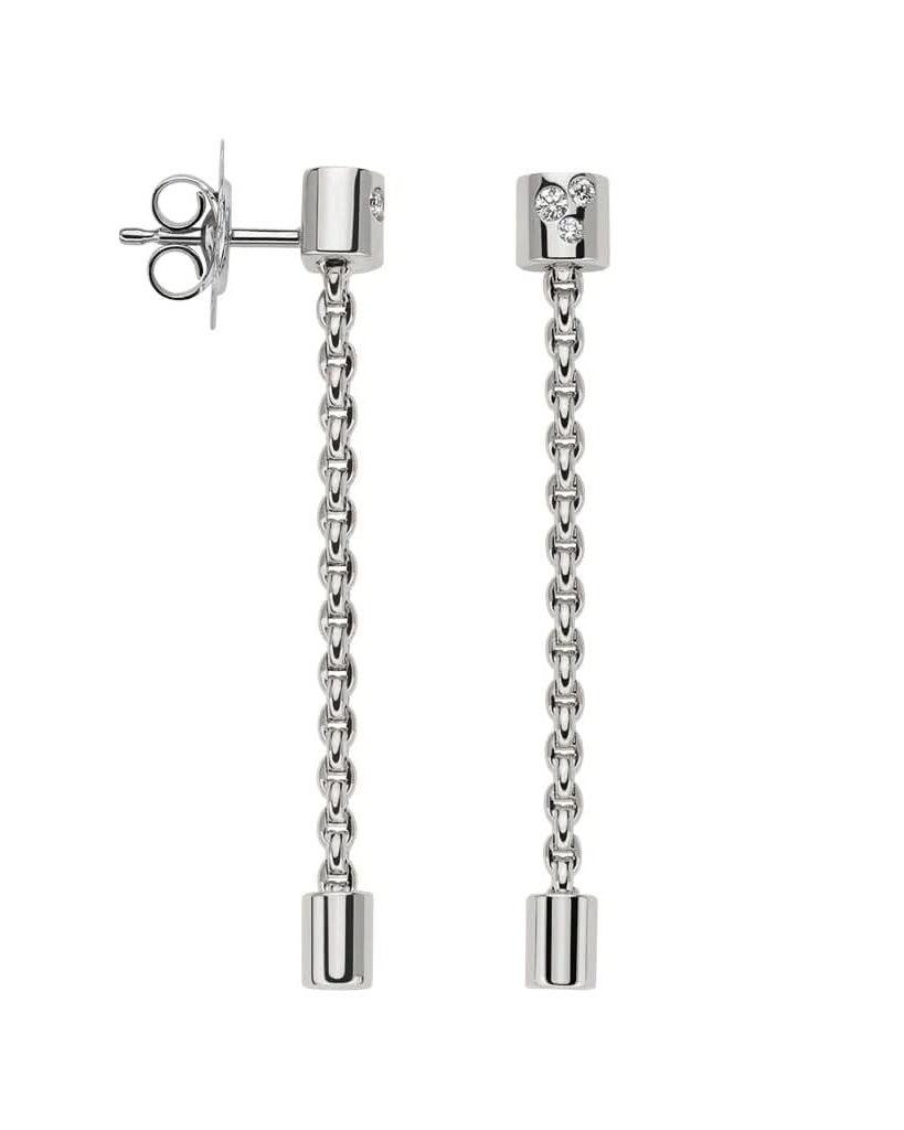 FOPE Designer Jewellery FOPE Aria 18ct White Gold Diamond Set Drop Earrings