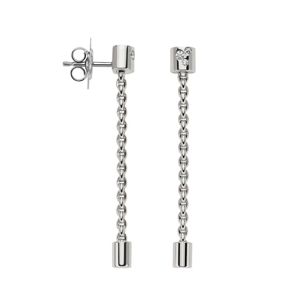 FOPE Designer Jewellery FOPE Aria 18ct White Gold Diamond Set Drop Earrings