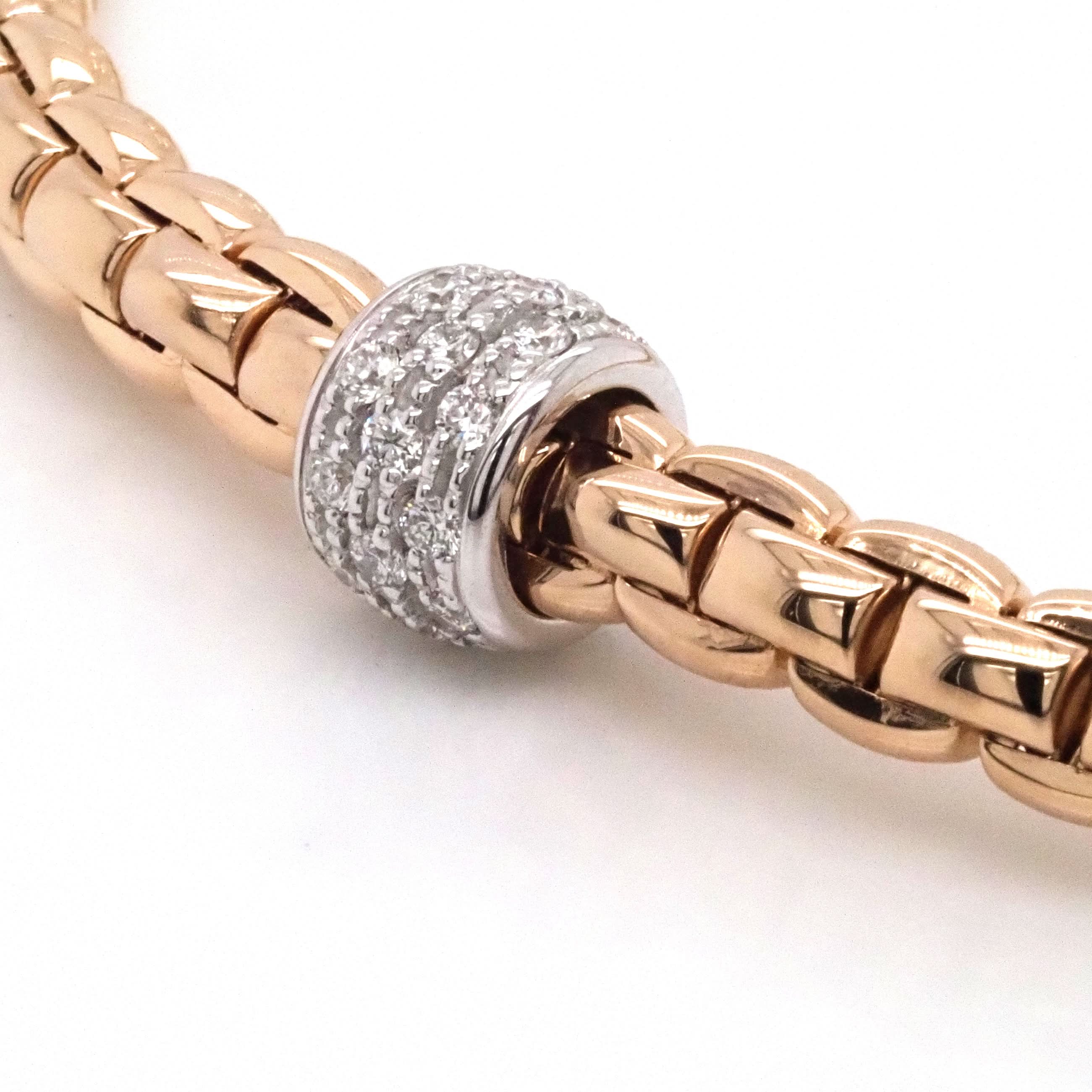 FOPE Designer Jewellery FOPE Eka 18ct Rose Gold 'Flex'it' Bracelet