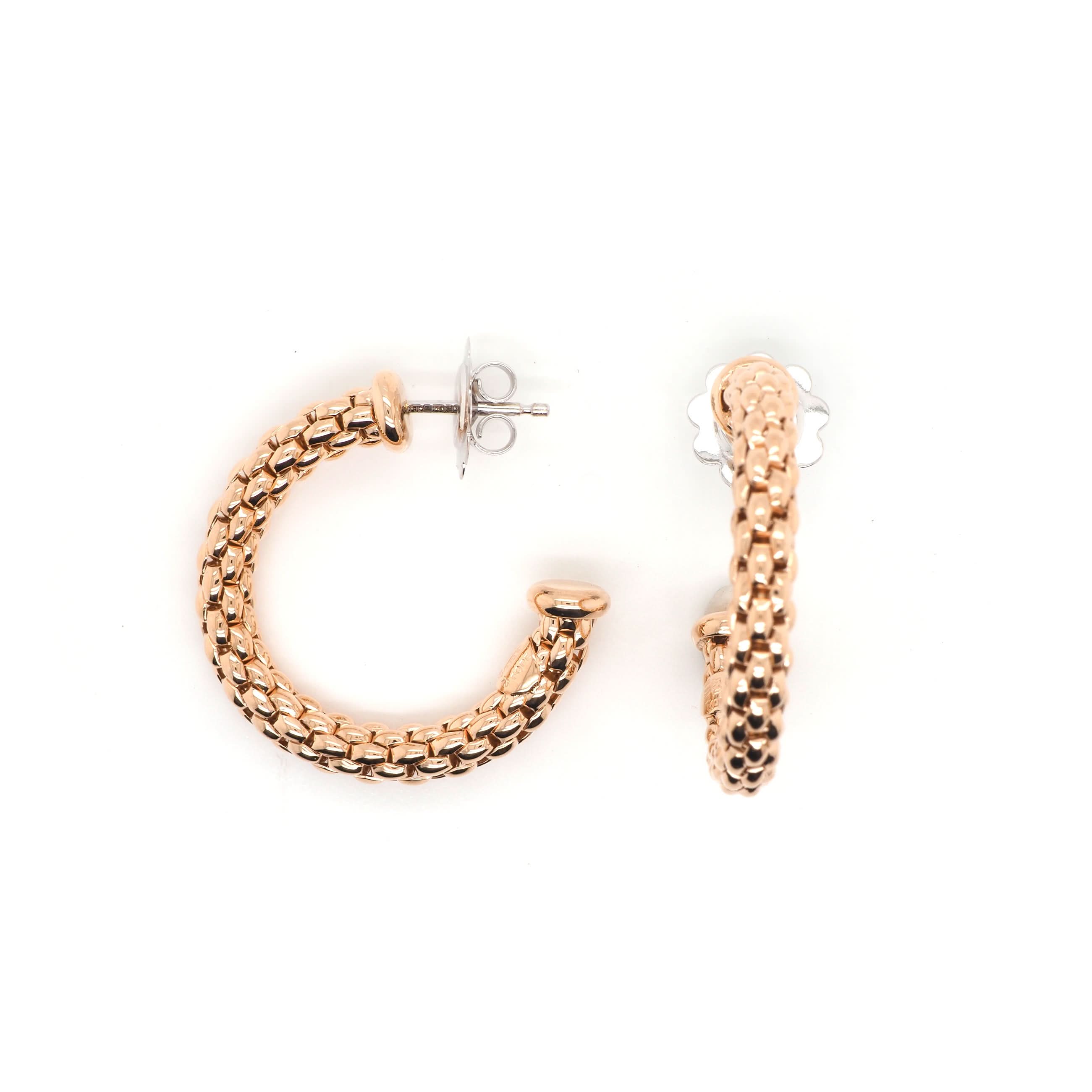 FOPE Designer Jewellery FOPE Essentials 18ct Rose Gold Hoop Earrings