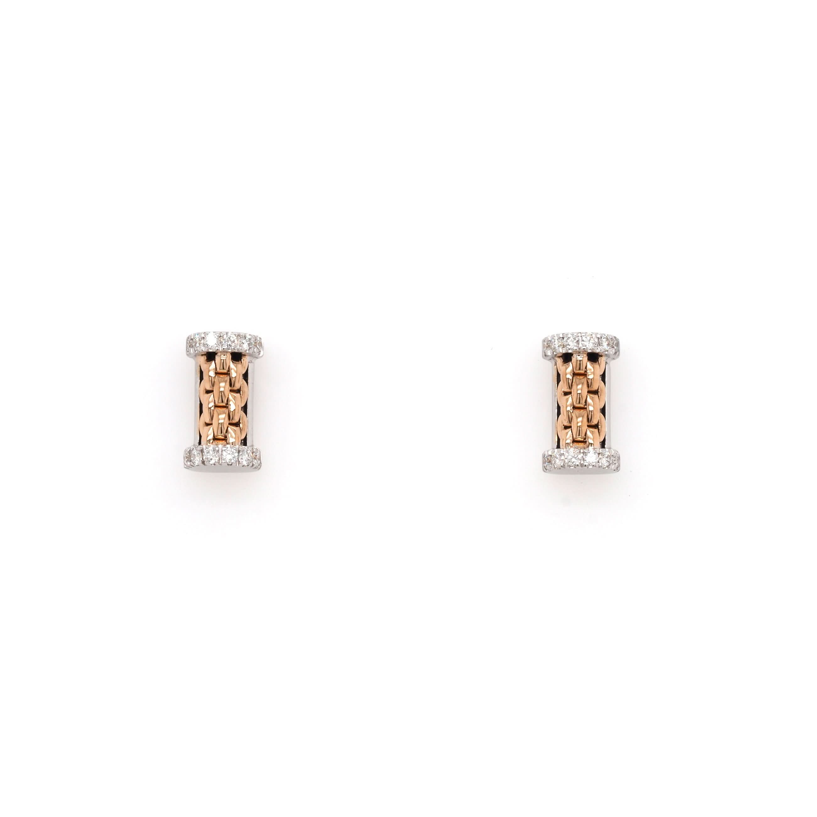 FOPE Designer Jewellery FOPE Essentials 18ct White and Rose Gold Diamond-Set Stud Earrings