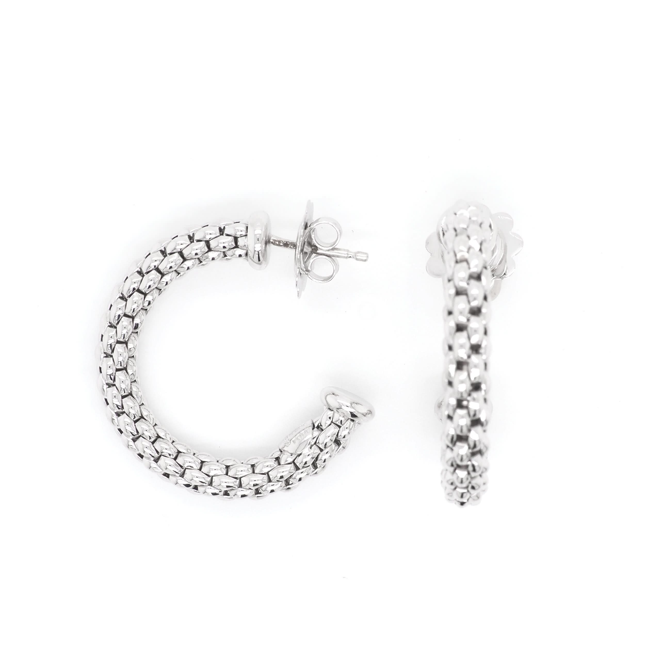 FOPE Designer Jewellery FOPE Essentials 18ct White Gold Hoop Earrings