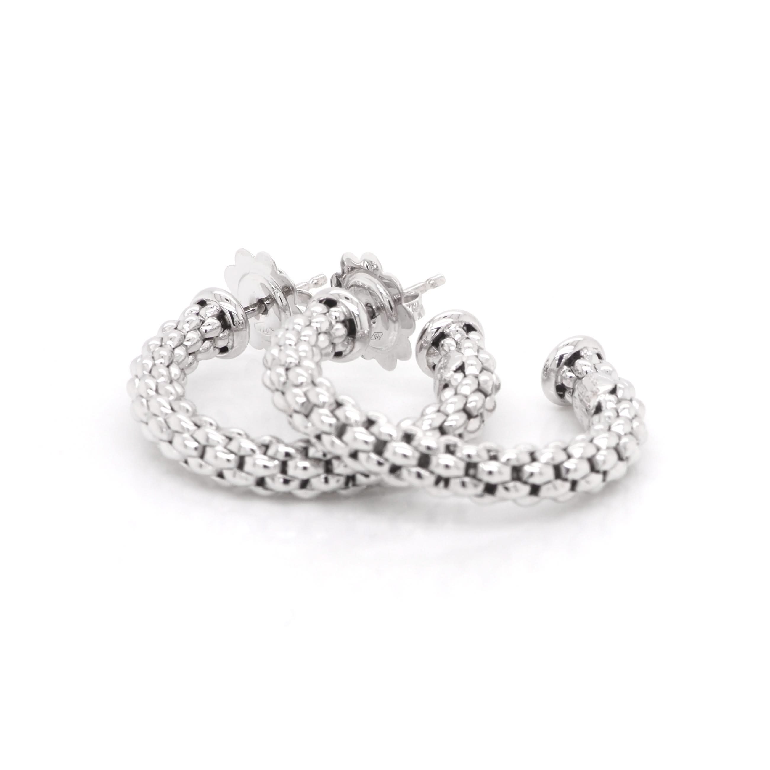FOPE Designer Jewellery FOPE Essentials 18ct White Gold Hoop Earrings