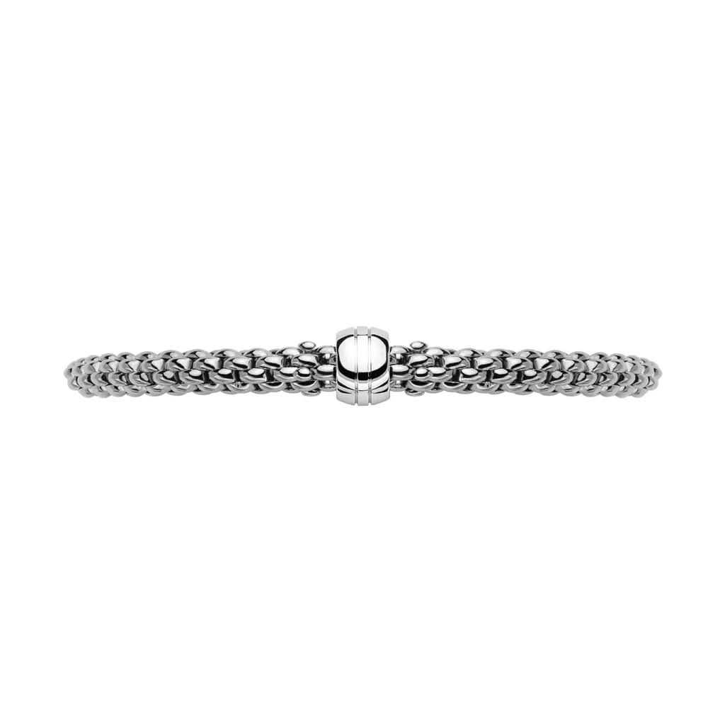FOPE Designer Jewellery FOPE Flex'it Solo 18ct White Gold Plain Rondel Bracelet 634B