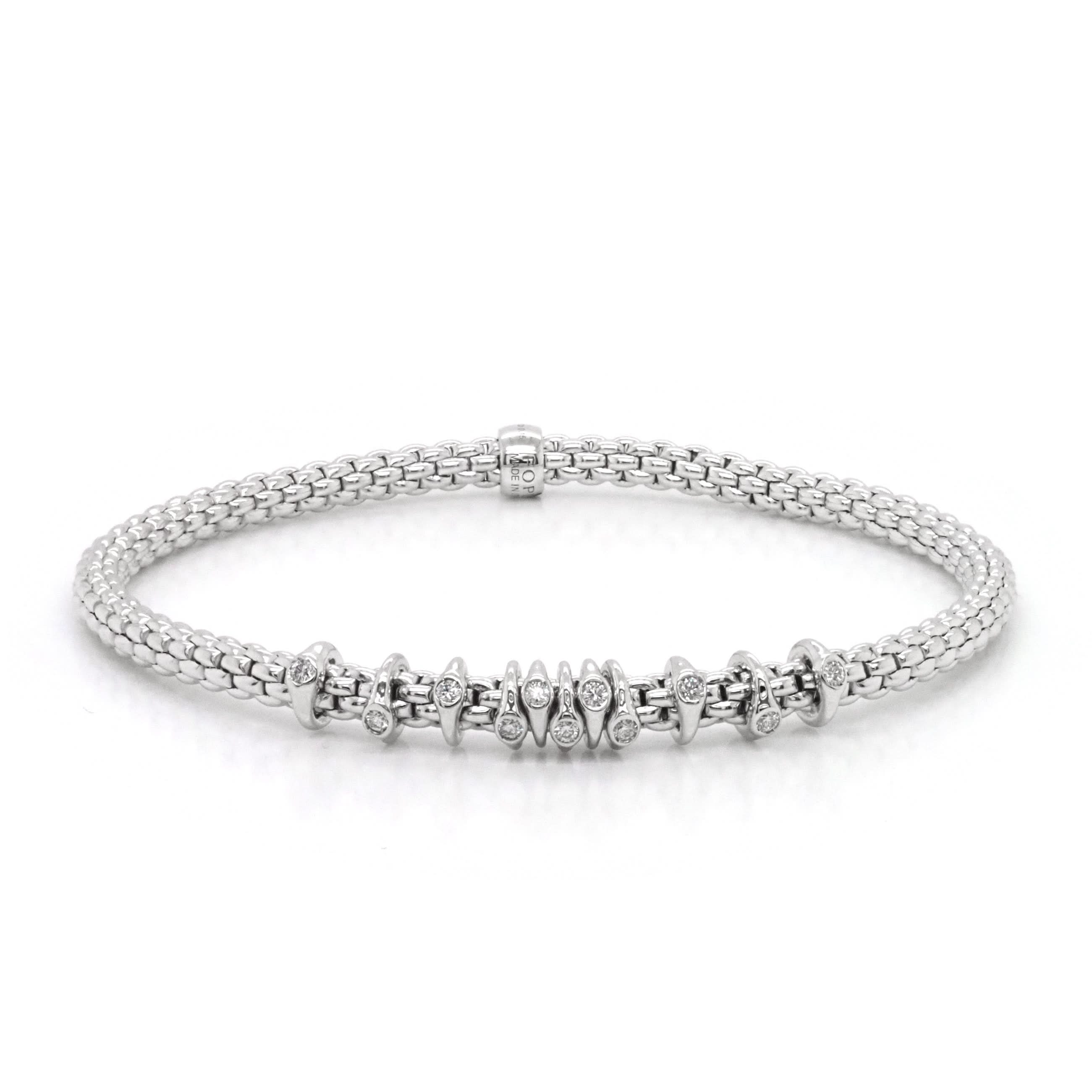 FOPE Designer Jewellery FOPE Prima 18ct White Gold 'Flex'it' Bracelet