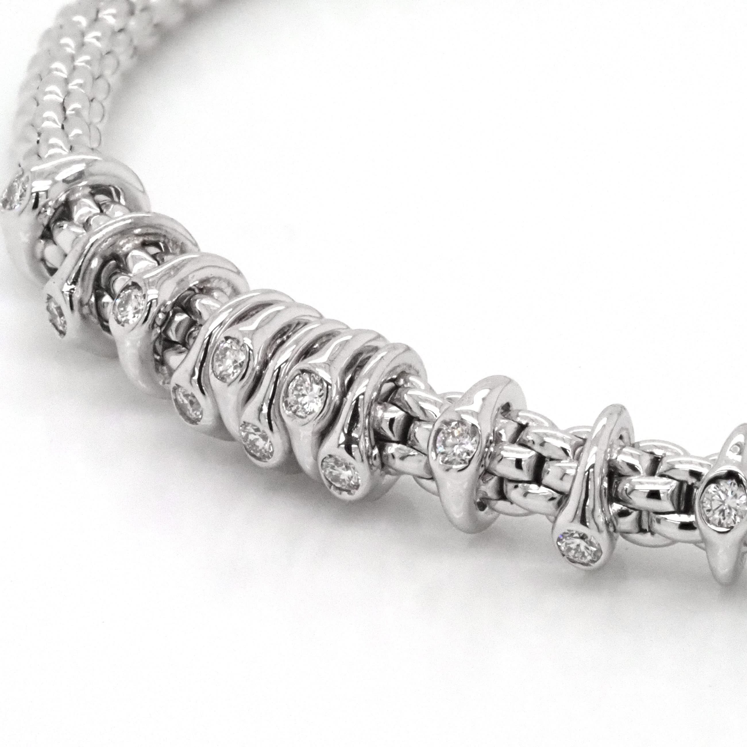 FOPE Designer Jewellery FOPE Prima 18ct White Gold 'Flex'it' Bracelet