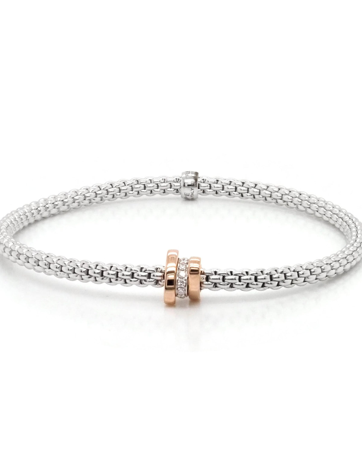 FOPE Designer Jewellery FOPE Prima 18ct White Gold 'Flex'it Prima' Bracelet with Rondels