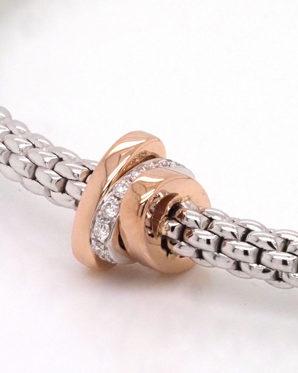 FOPE Designer Jewellery FOPE Prima 18ct White Gold 'Flex'it Prima' Bracelet with Rondels