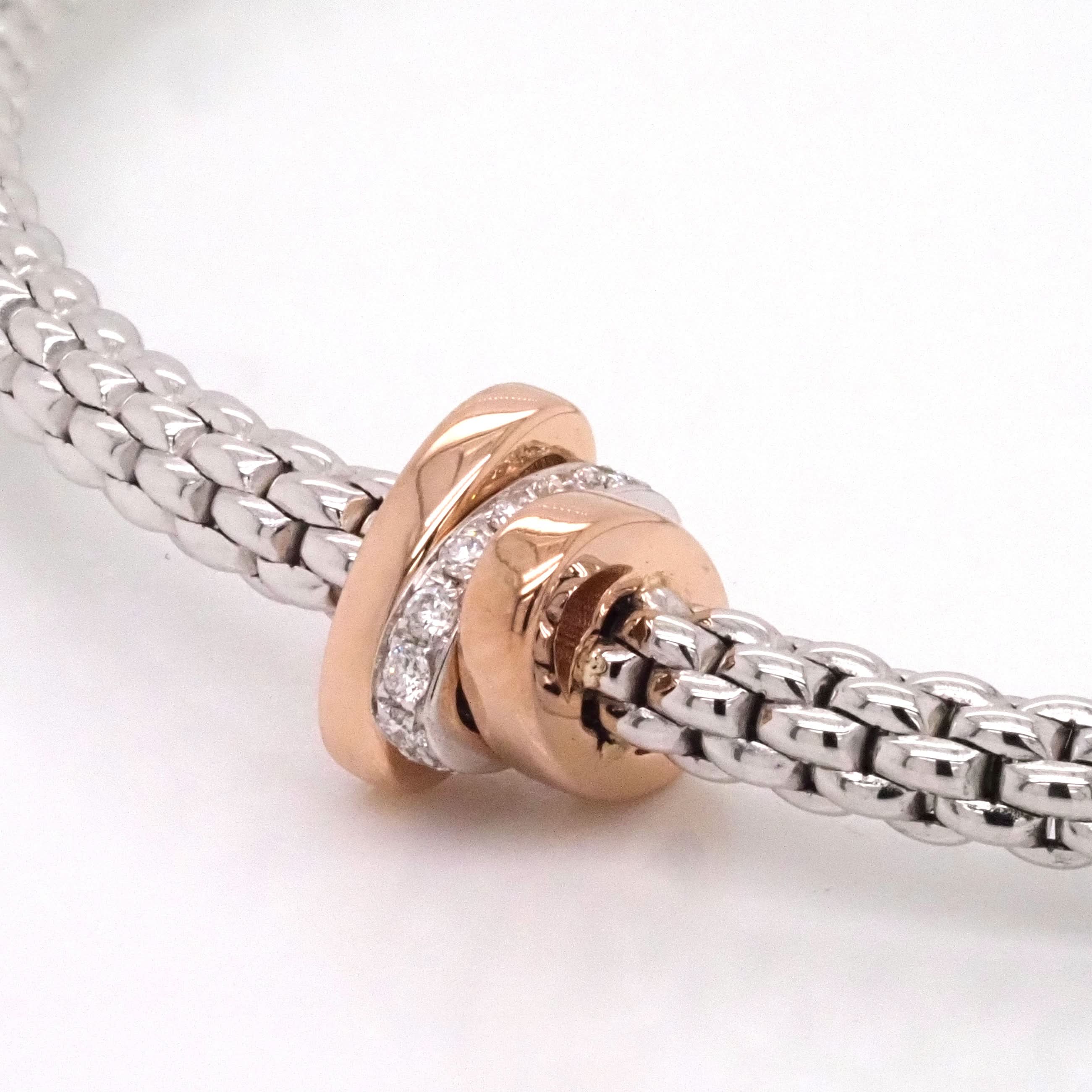 FOPE Designer Jewellery FOPE Prima 18ct White Gold 'Flex'it Prima' Bracelet with Rondels