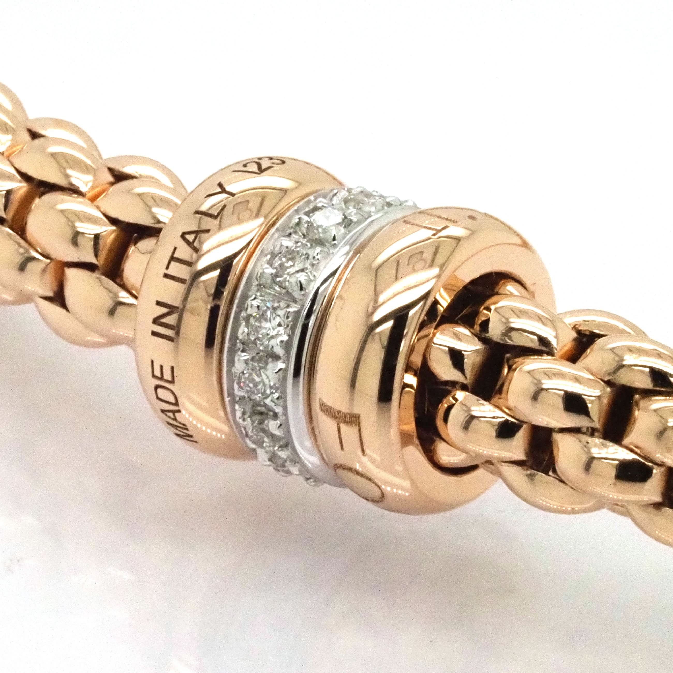 FOPE Designer Jewellery FOPE Solo 18ct Rose Gold 'Flex'it' Bracelet
