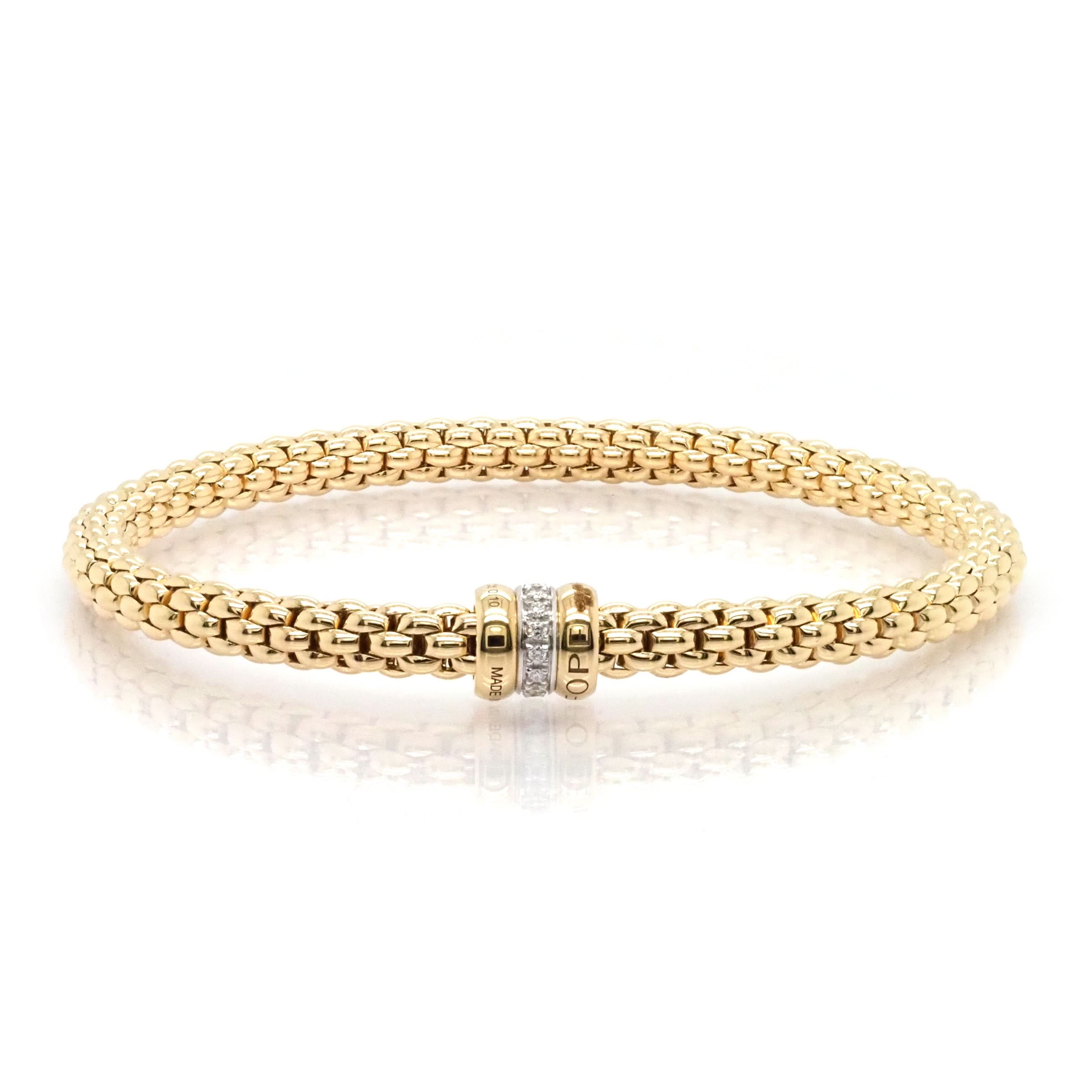 FOPE Designer Jewellery FOPE Solo 18ct Yellow Gold 'Flex'it' Bracelet