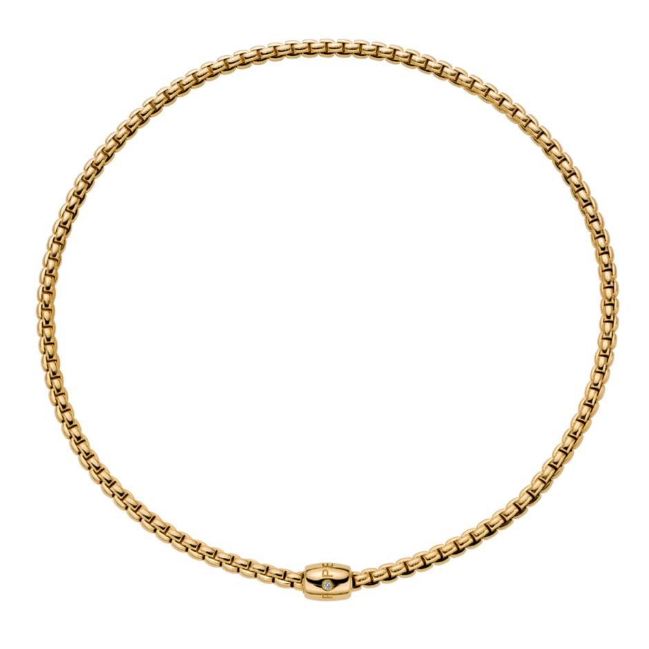 FOPE Designer Jewellery FOPE Solo Flex'it 18ct Yellow Gold 0.01ct Diamond 43cm Necklace