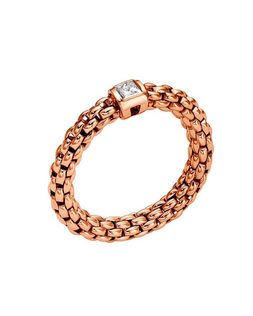 FOPE Designer Jewellery FOPE Souls 18ct Rose Gold Diamond-Set 'Flex'it' Ring