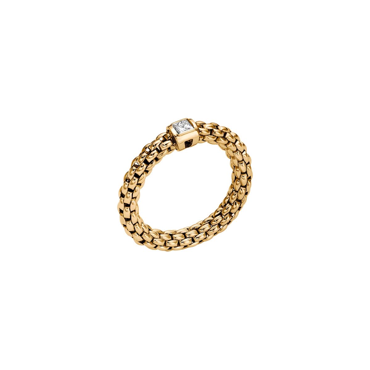 FOPE Designer Jewellery FOPE Souls 18ct Yellow Gold Diamond-Set 'Flex'it' Ring