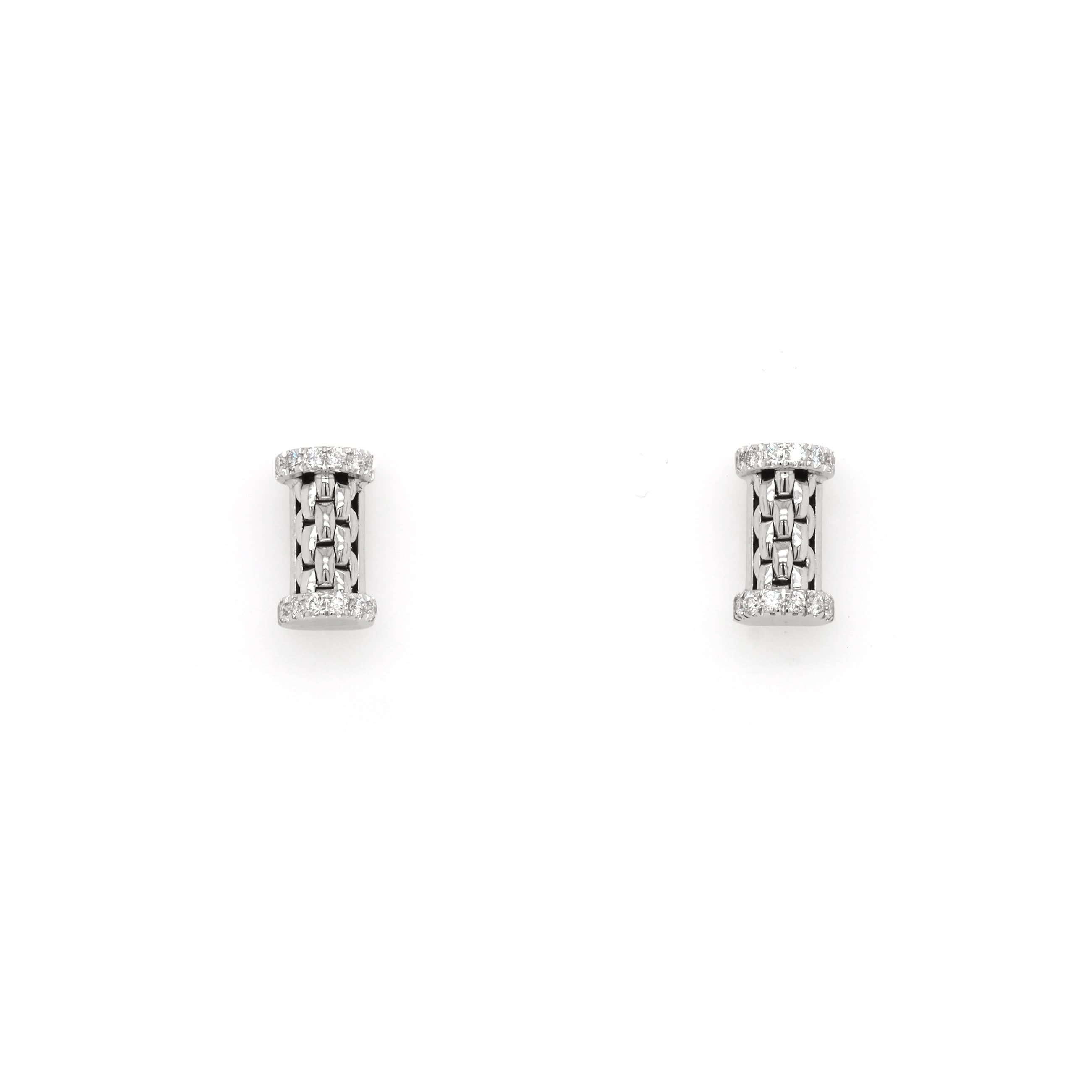 FOPE Jewellery FOPE 18ct White Gold Essentials Stud Bar Diamond-Set Earrings