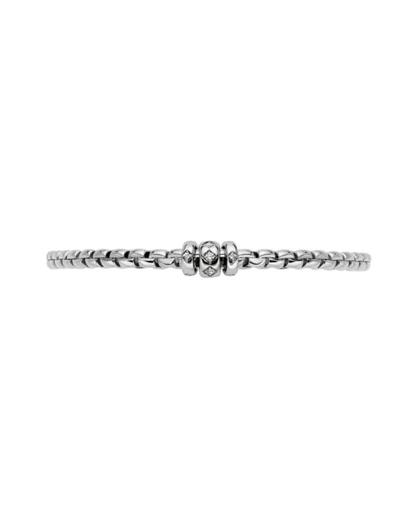 FOPE Jewellery FOPE 18ct White Gold Flex'It Eka Bracelet with Diamond-set Rondels