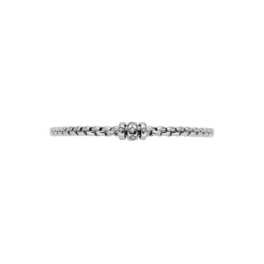FOPE Jewellery FOPE 18ct White Gold Flex'It Eka Bracelet with Diamond-set Rondels