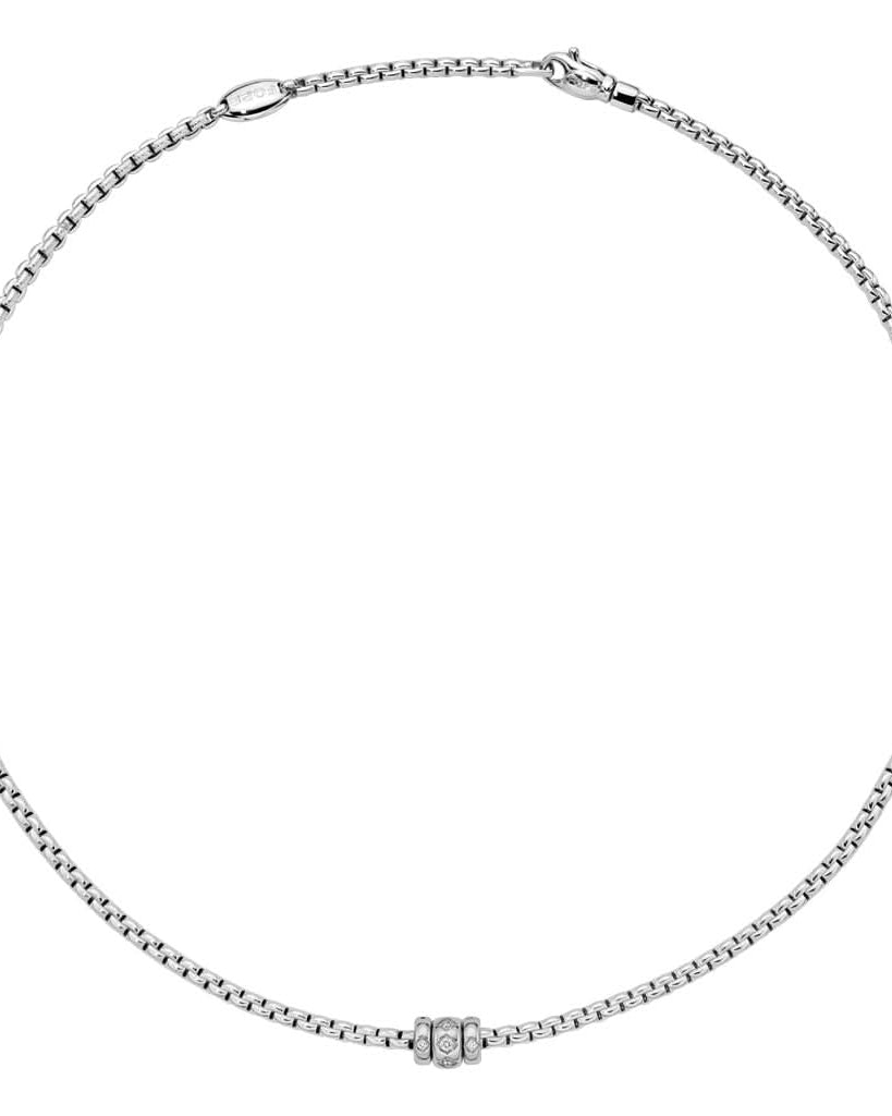 FOPE Jewellery FOPE EKA 18ct White Gold Necklace with Rhombus-set Diamonds