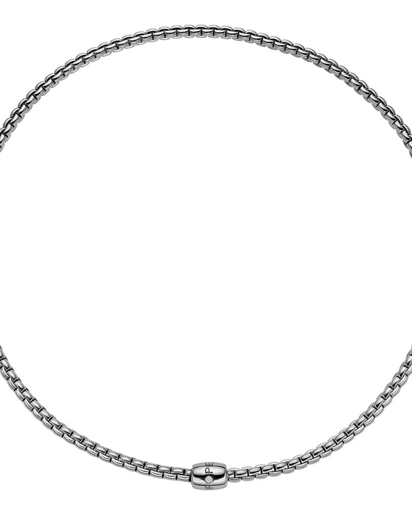 FOPE Jewellery FOPE EKA Flex'it 18ct White Gold Necklace with Diamond-set Push Clasp
