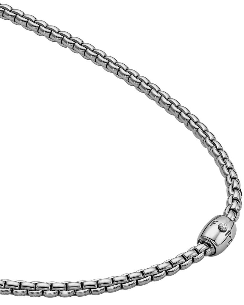 FOPE Jewellery FOPE EKA Flex'it 18ct White Gold Necklace with Diamond-set Push Clasp