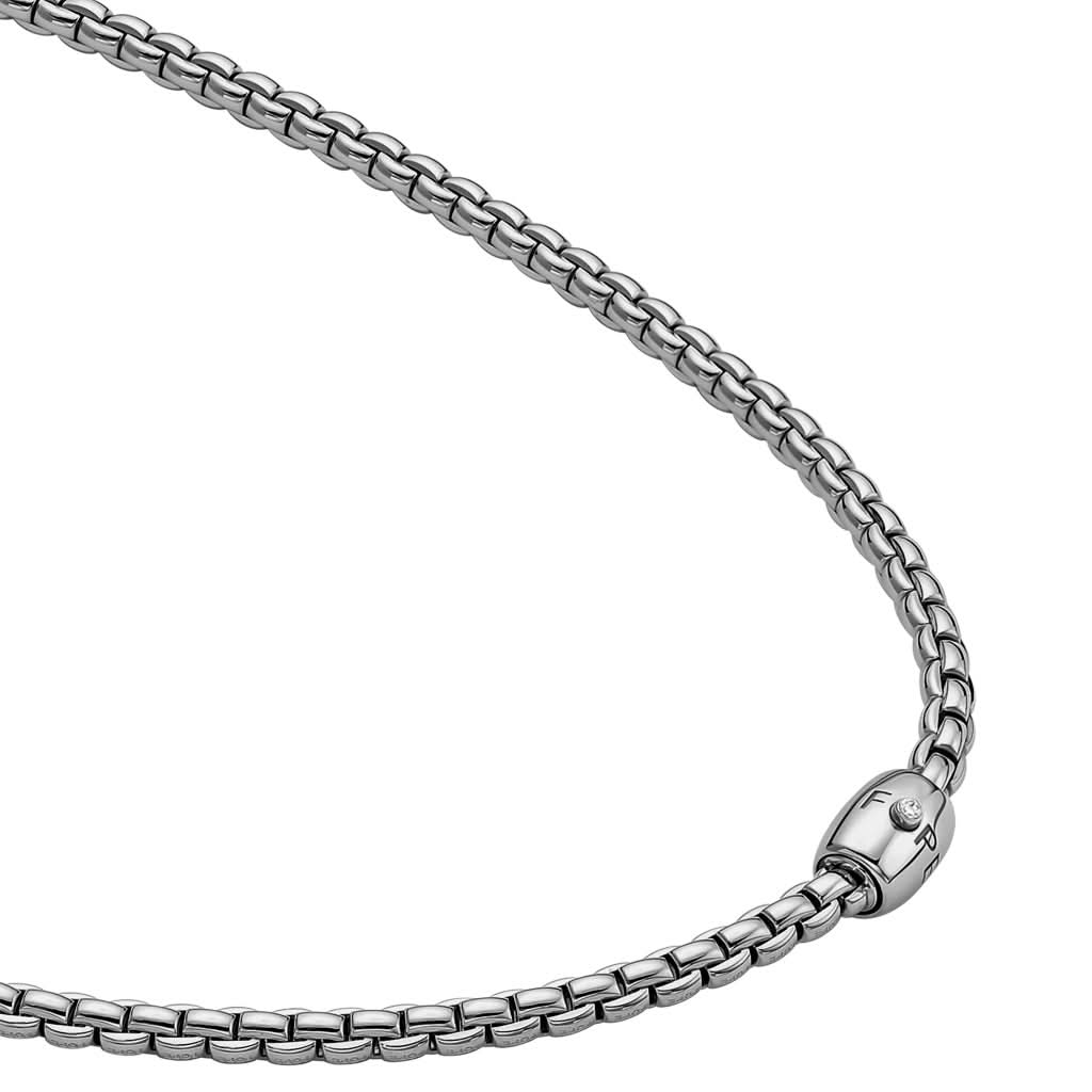 FOPE Jewellery FOPE EKA Flex'it 18ct White Gold Necklace with Diamond-set Push Clasp