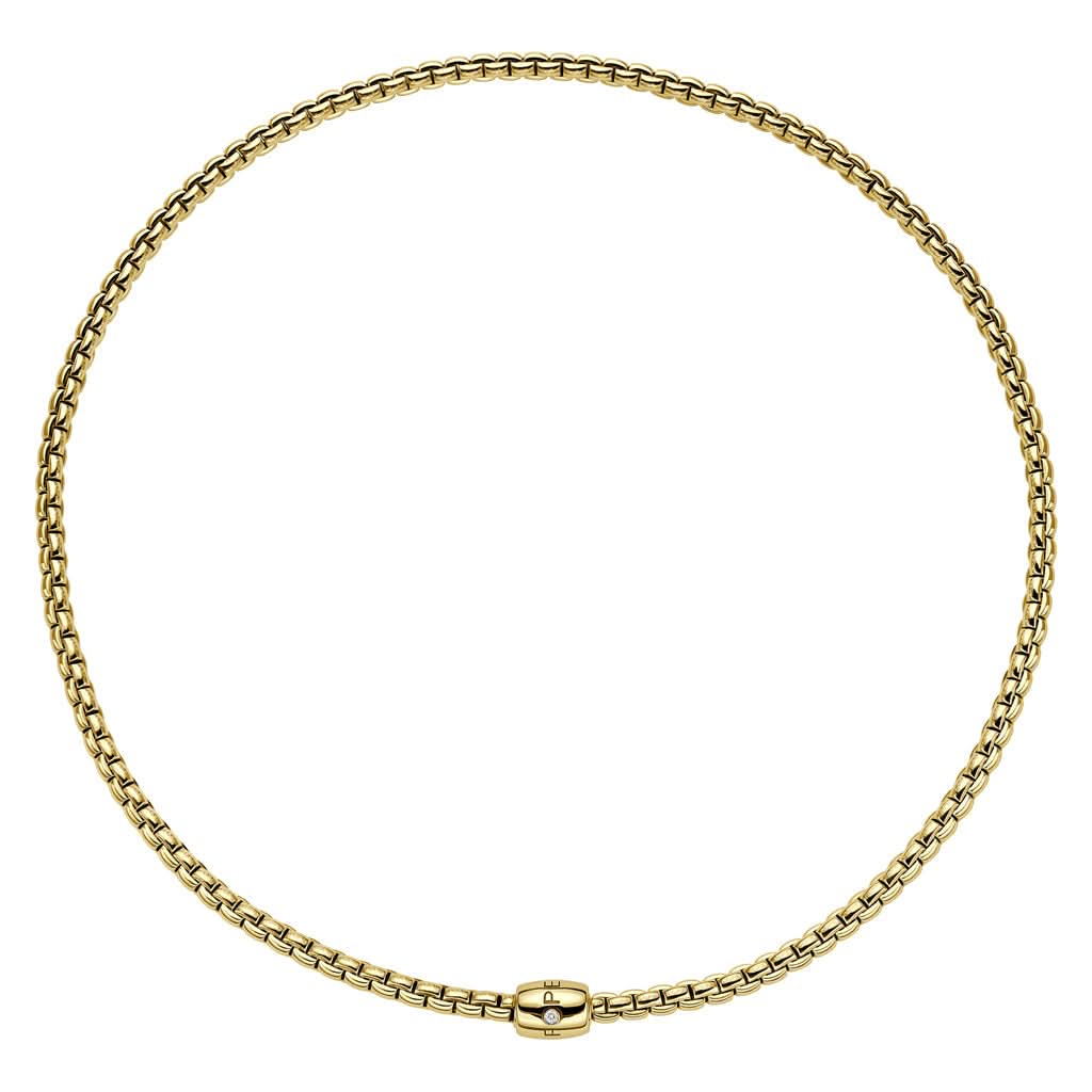 FOPE Jewellery FOPE EKA Flex'it 18ct Yellow Gold Necklace with Diamond-set Push Clasp