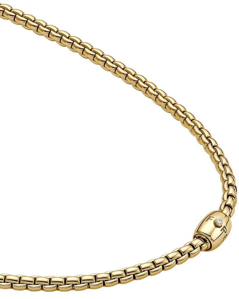 FOPE Jewellery FOPE EKA Flex'it 18ct Yellow Gold Necklace with Diamond-set Push Clasp