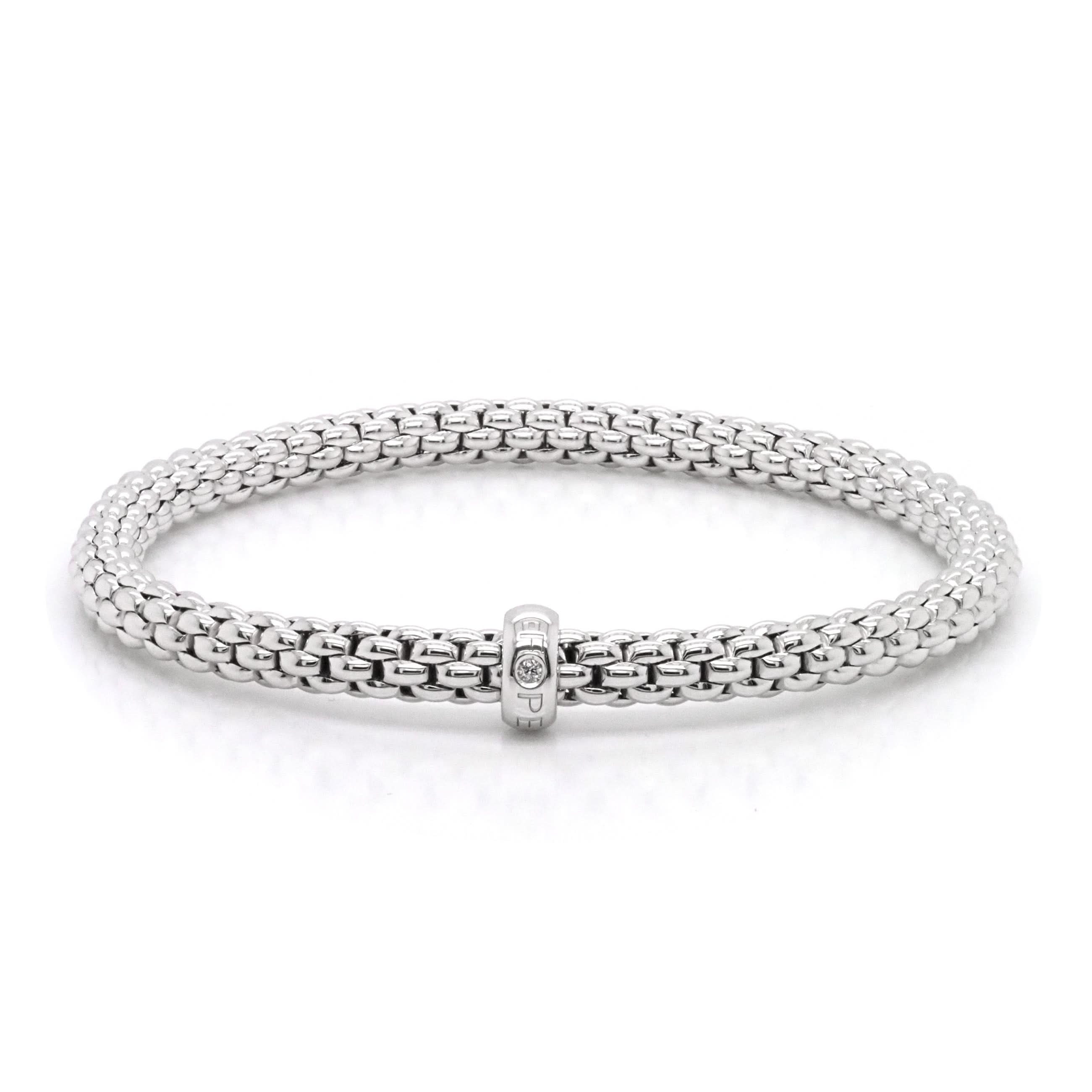 FOPE Jewellery FOPE Solo 18ct White Gold 'Flex'it' Bracelet