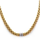 FOPE Jewellery Pre-Owned 18ct Yellow Gold Fope Rope Necklace with Triple 18ct White Gold Diamond-Set Rondels – 17"