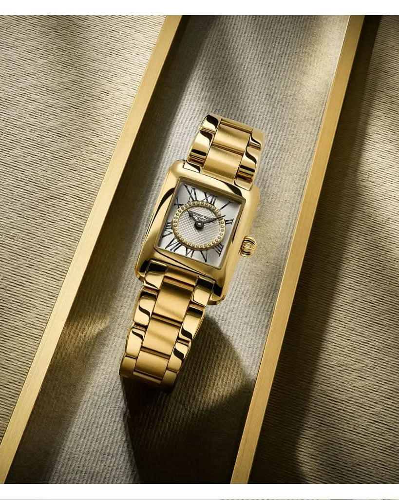 Frederique Constant Luxury Watch Frederique Constant Classics Carrée Gold PVD Quartz Watch FC-200MCDC25B