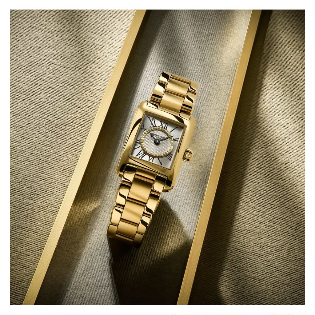 Frederique Constant Luxury Watch Frederique Constant Classics Carrée Gold PVD Quartz Watch FC-200MCDC25B