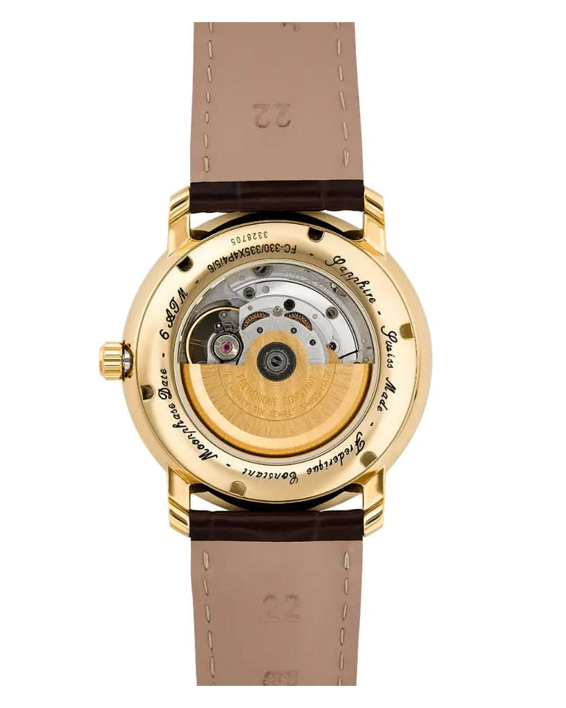 Frederique Constant Luxury Watch Frederique Constant Classics Heartbeat Moonphase Date Automatic Gold PVD Watch FC-335MC4P5