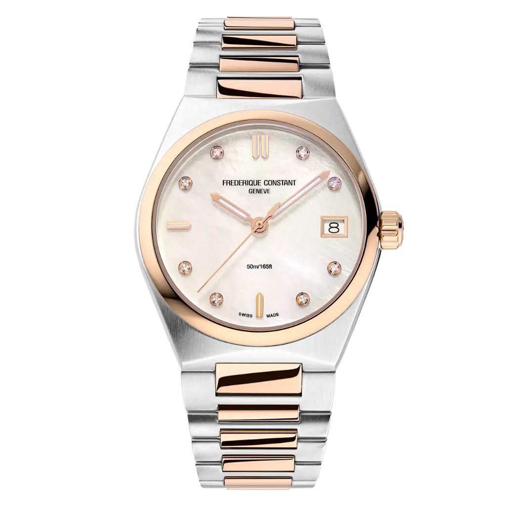Frederique Constant Luxury Watch Frederique Constant Highlife Diamond Quartz Date Watch FC-240MPWD2NH2B