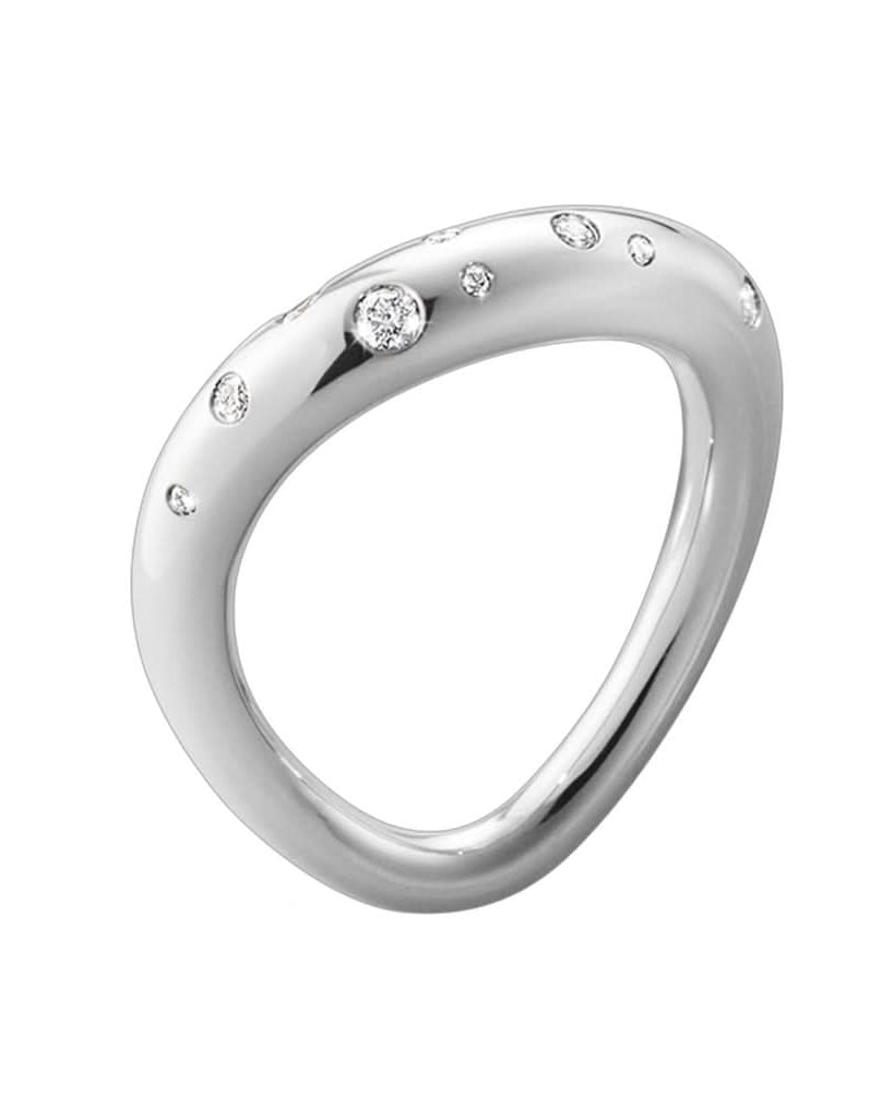Georg Jensen Designer Jewellery Georg Jensen Silver and Diamond Offspring Ring 20000136