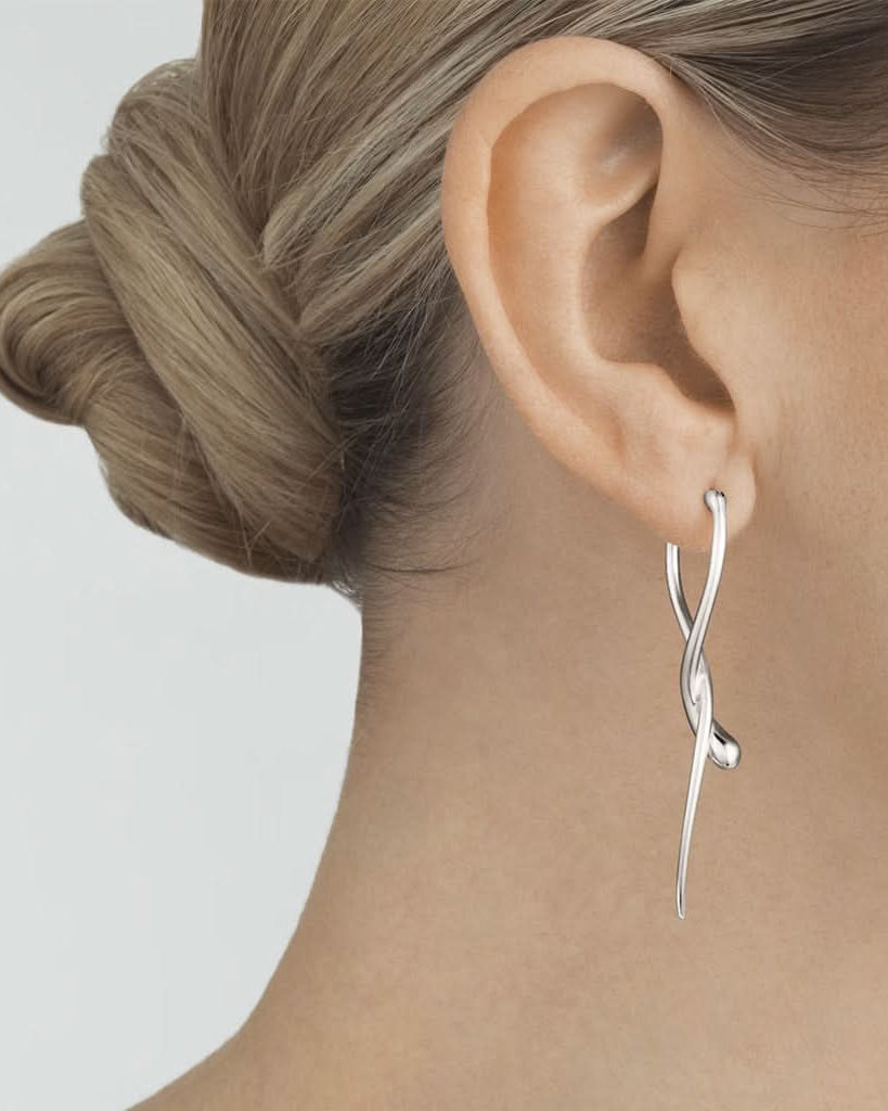 Georg Jensen Designer Jewellery Georg Jensen Silver Mercy Long Dangle Earrings 10015150
