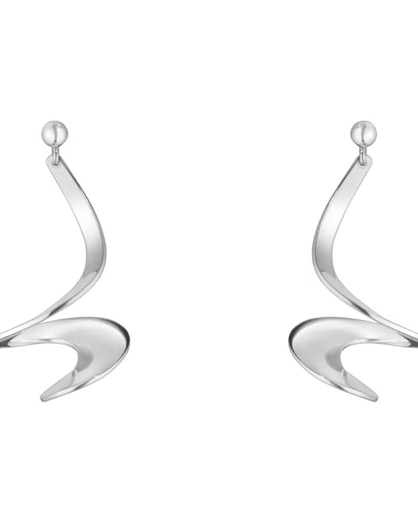 Georg Jensen Designer Jewellery Georg Jensen Silver Mobius Earrings 10009341
