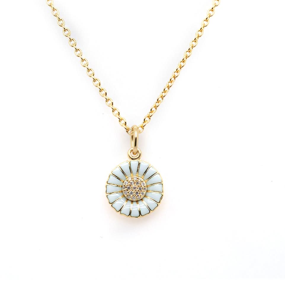 Georg Jensen Jewellery Georg Jensen Gold Plated Silver Daisy Pendant with Diamonds 10010533