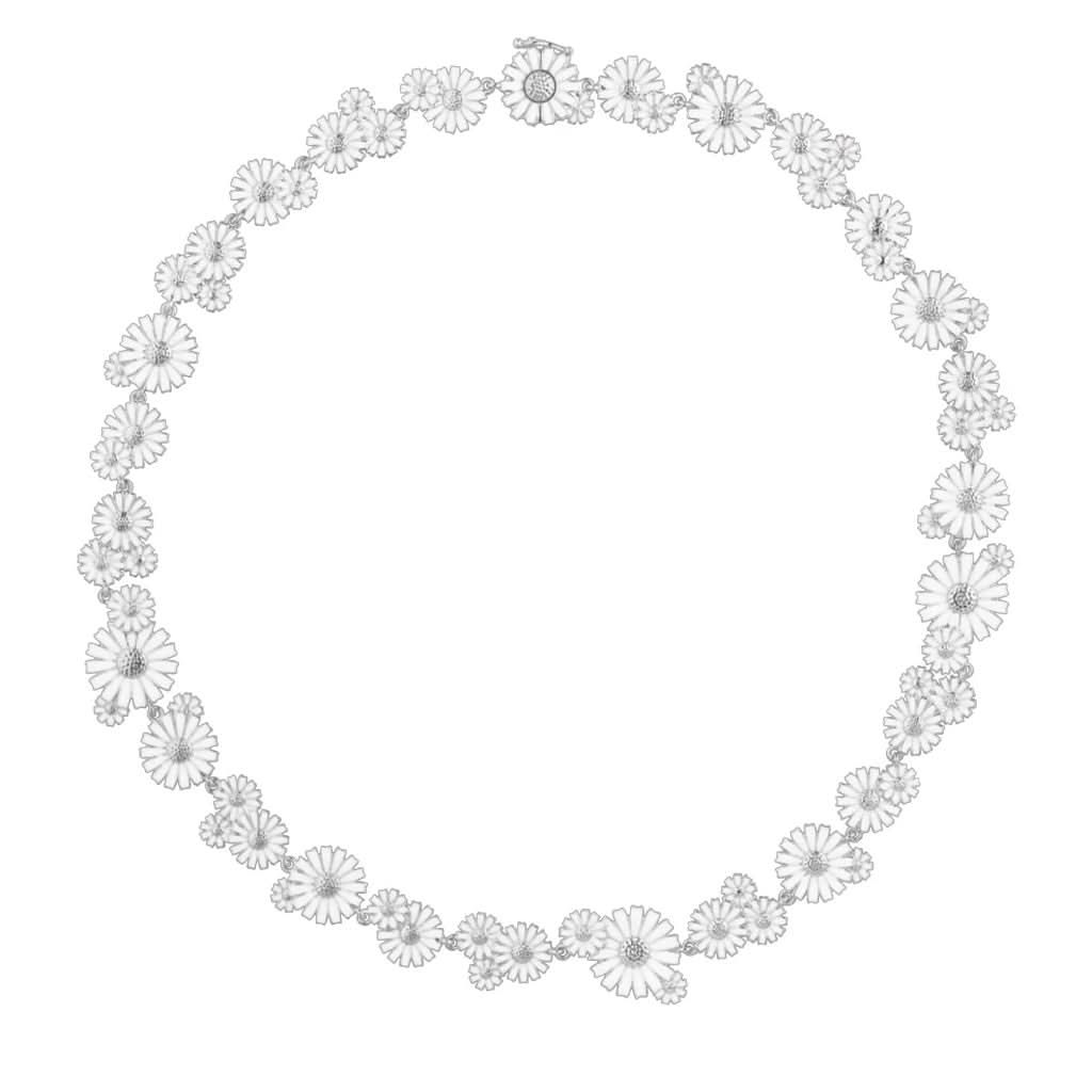 Georg Jensen Jewellery Medium/Large Georg Jensen Silver Daisy Layered Necklace 20001532
