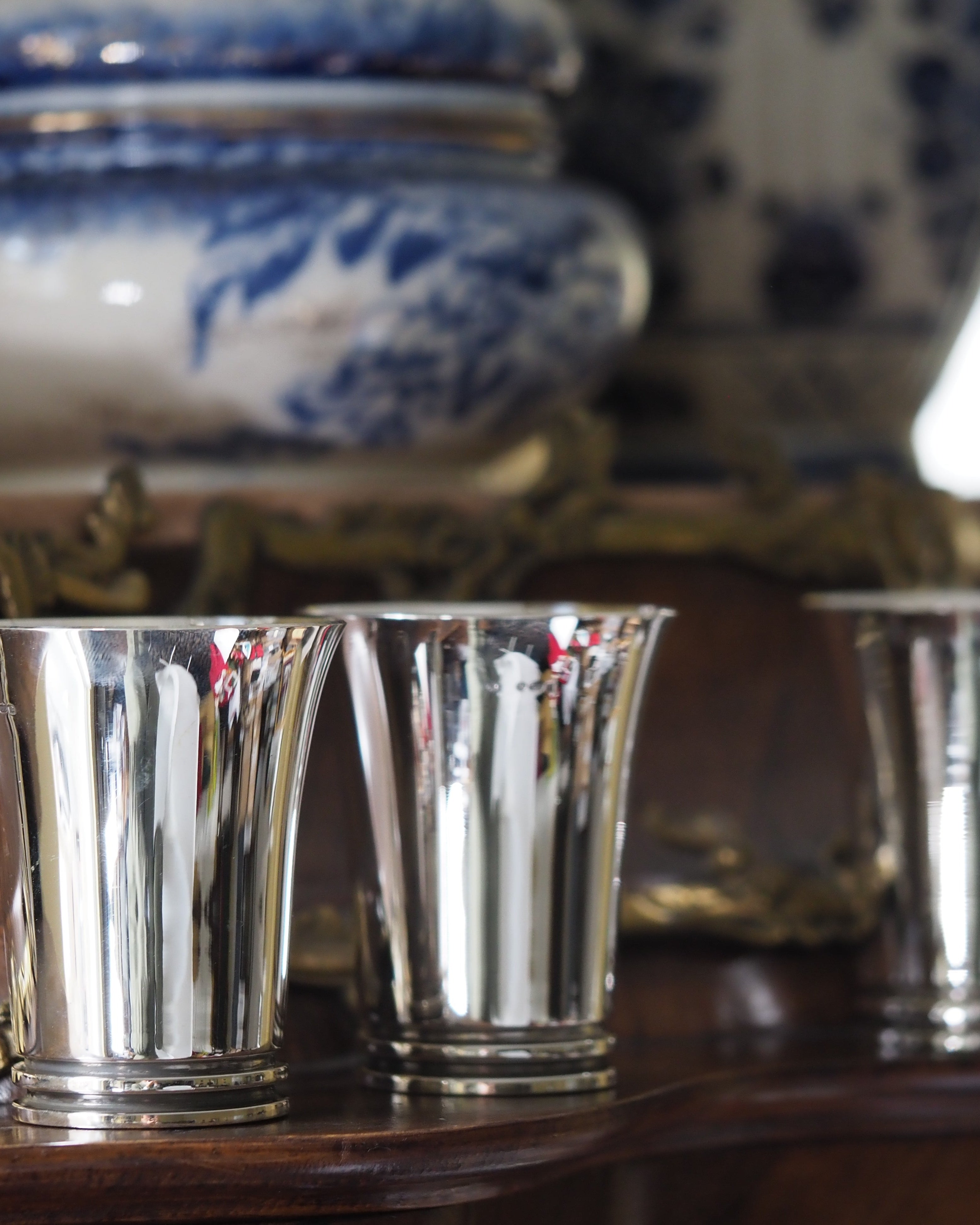 Georg Jensen Silverware Homewares Gifts Georg Jensen Sterling Silver Art Deco Drinking Cups, Circa 1926