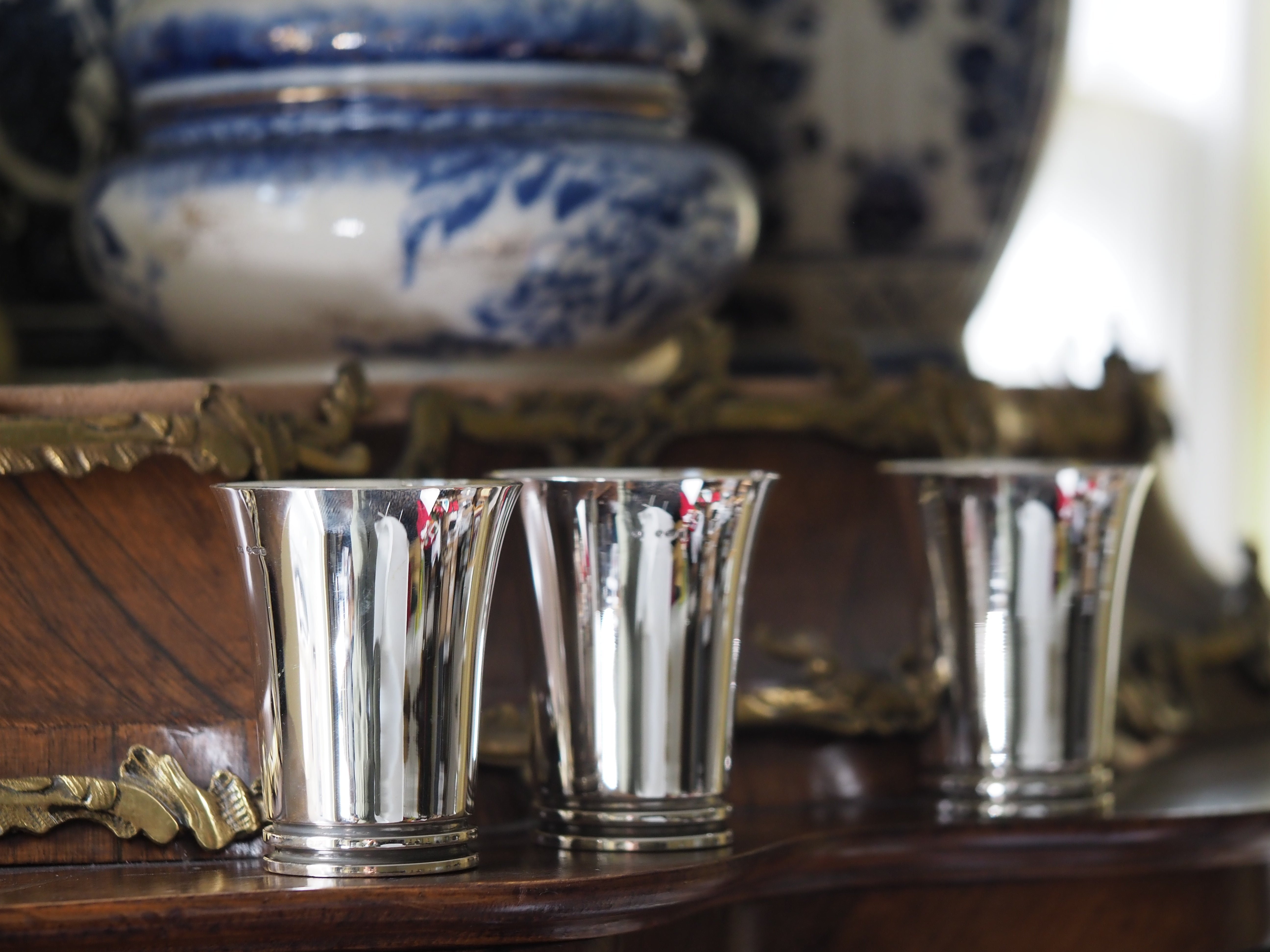 Georg Jensen Silverware Homewares Gifts Georg Jensen Sterling Silver Art Deco Drinking Cups, Circa 1926