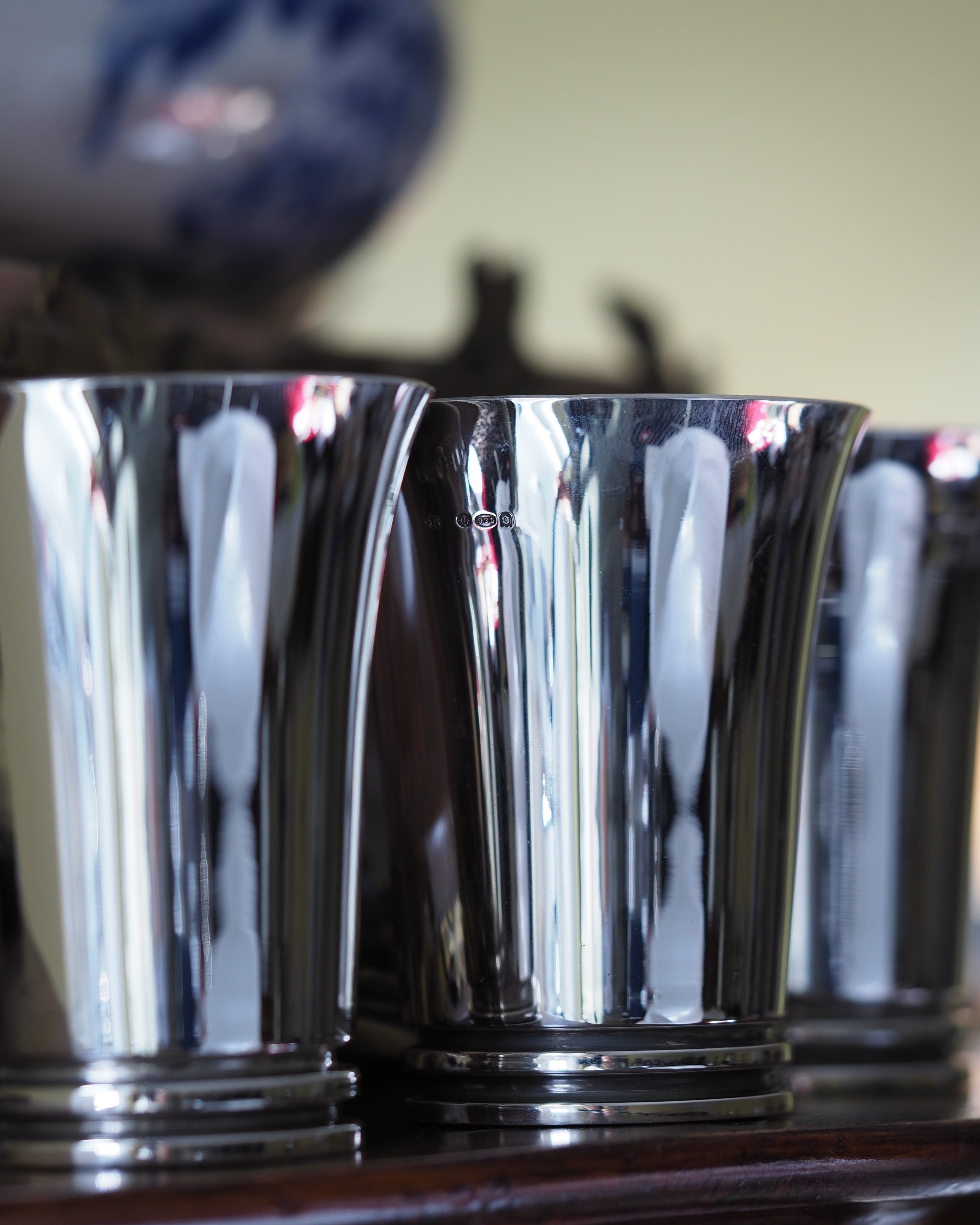 Georg Jensen Silverware Homewares Gifts Georg Jensen Sterling Silver Art Deco Drinking Cups, Circa 1926