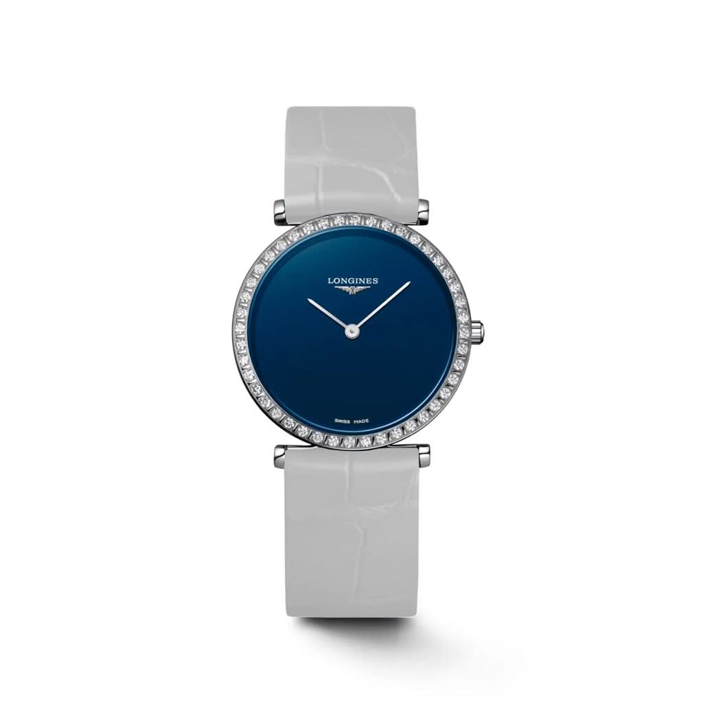 Longines Luxury Watch LA GRANDE CLASSIQUE DE LONGINES Steel Quartz Watch on White Strap L4.523.0.90.2