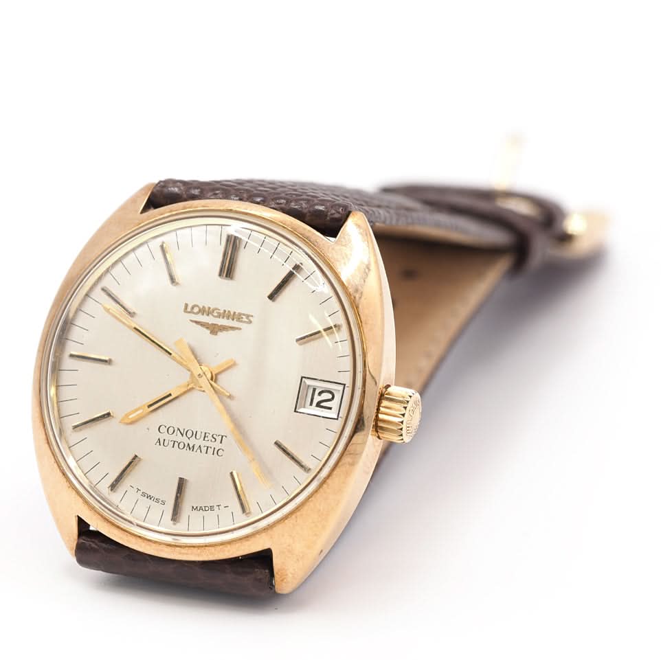 Longines Luxury Watch Longines Conquest Automatic Watch – 9ct Yellow Gold, Brown Leather Strap