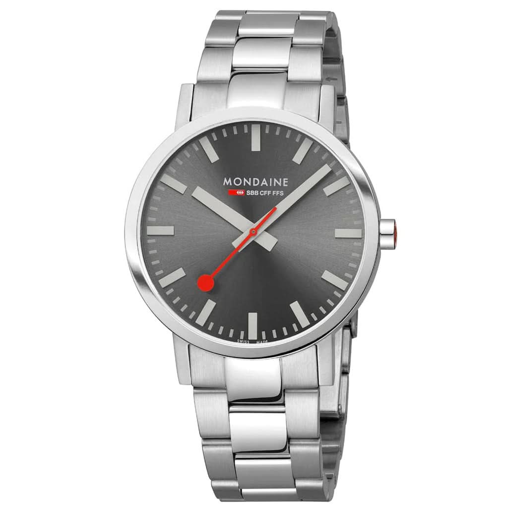 Mondaine Luxury Watches Mondaine Classic Stainless Steel Bracelet Watch with Grey Dial A660.30360.81SBJ