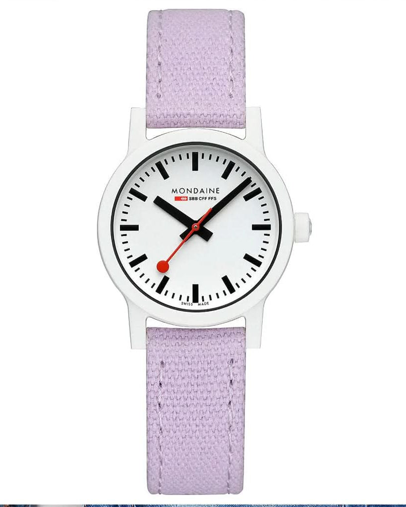 Mondaine Luxury Watches Mondaine Essence Lavender Quartz Textile Strap Watch MS1.32110.LQ1