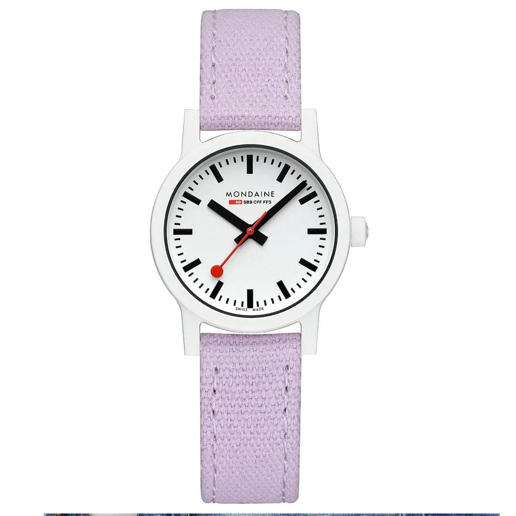 Mondaine Luxury Watches Mondaine Essence Lavender Quartz Textile Strap Watch MS1.32110.LQ1
