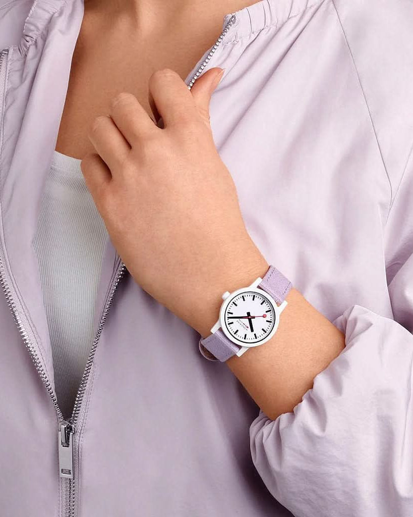 Mondaine Luxury Watches Mondaine Essence Lavender Quartz Textile Strap Watch MS1.32110.LQ1
